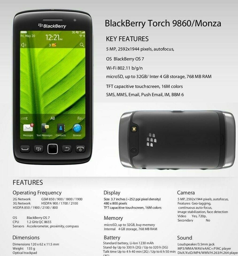 BlackBerry Torch 9860 4GB 5MP GSM Refurbished - Image 2