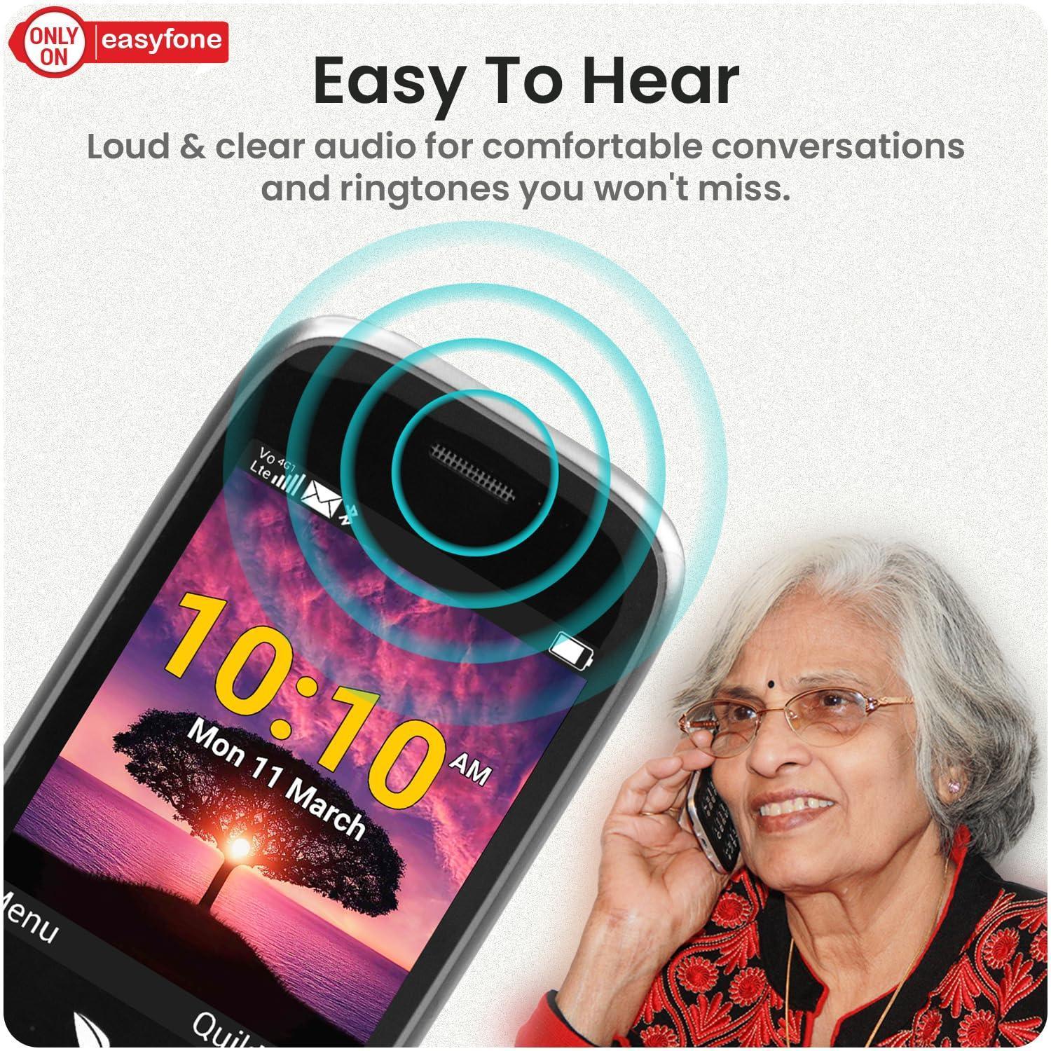 easyfone Royale 4G Volte Flip Senior Citizen Phone with 20+ Senior Friendly Features Refurbished - Image 3