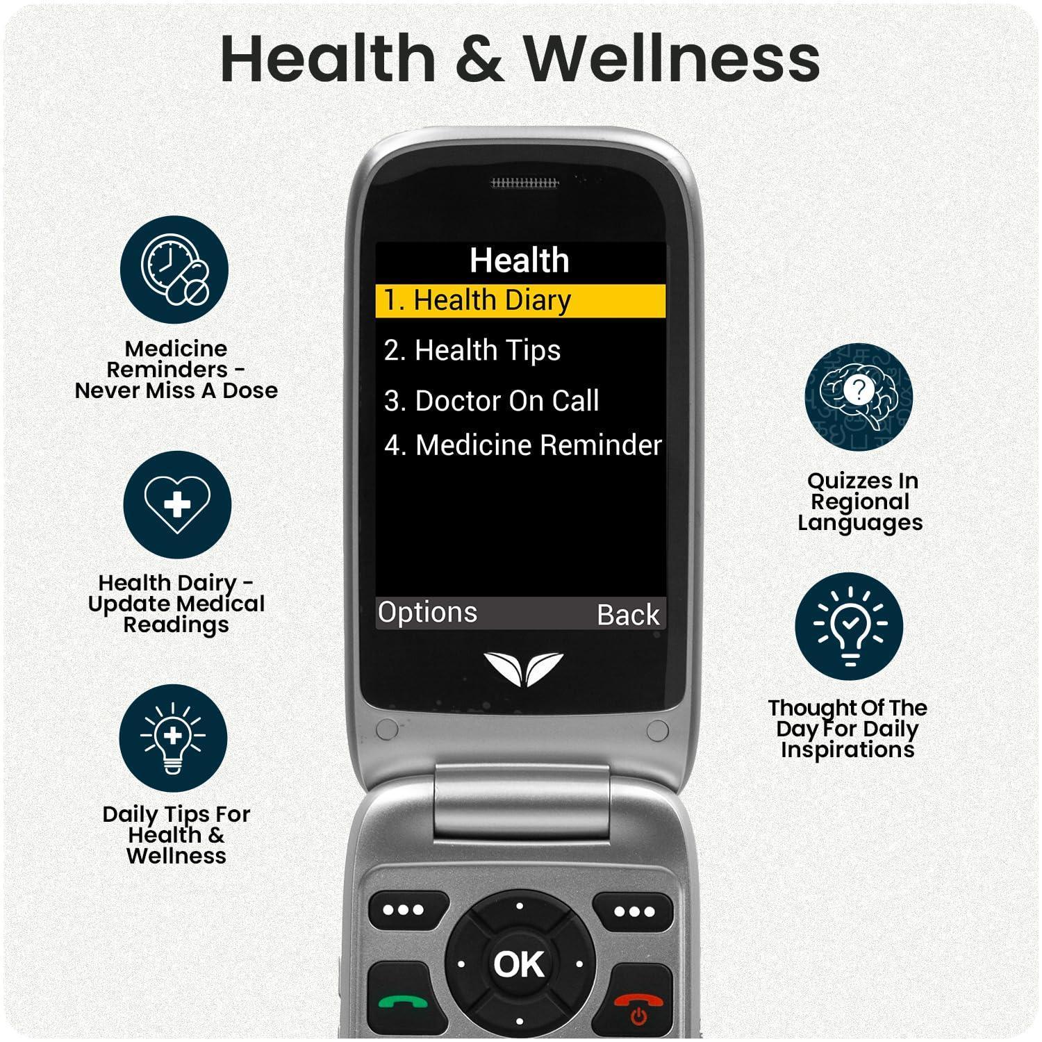 easyfone Royale 4G Volte Flip Senior Citizen Phone with 20+ Senior Friendly Features Refurbished - Image 7