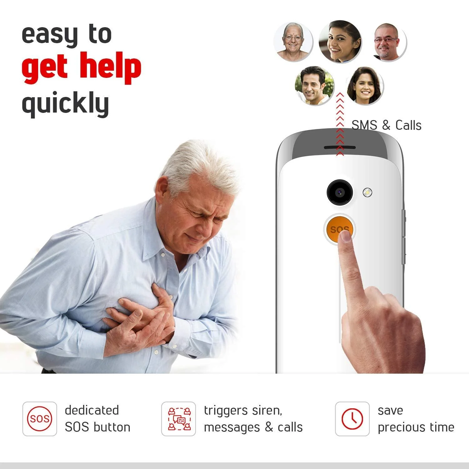 Easyfone Udaan2 1.8" Display with 20+ Senior Citizen Friendly Features Like Loud Sound Refurbished - Image 4