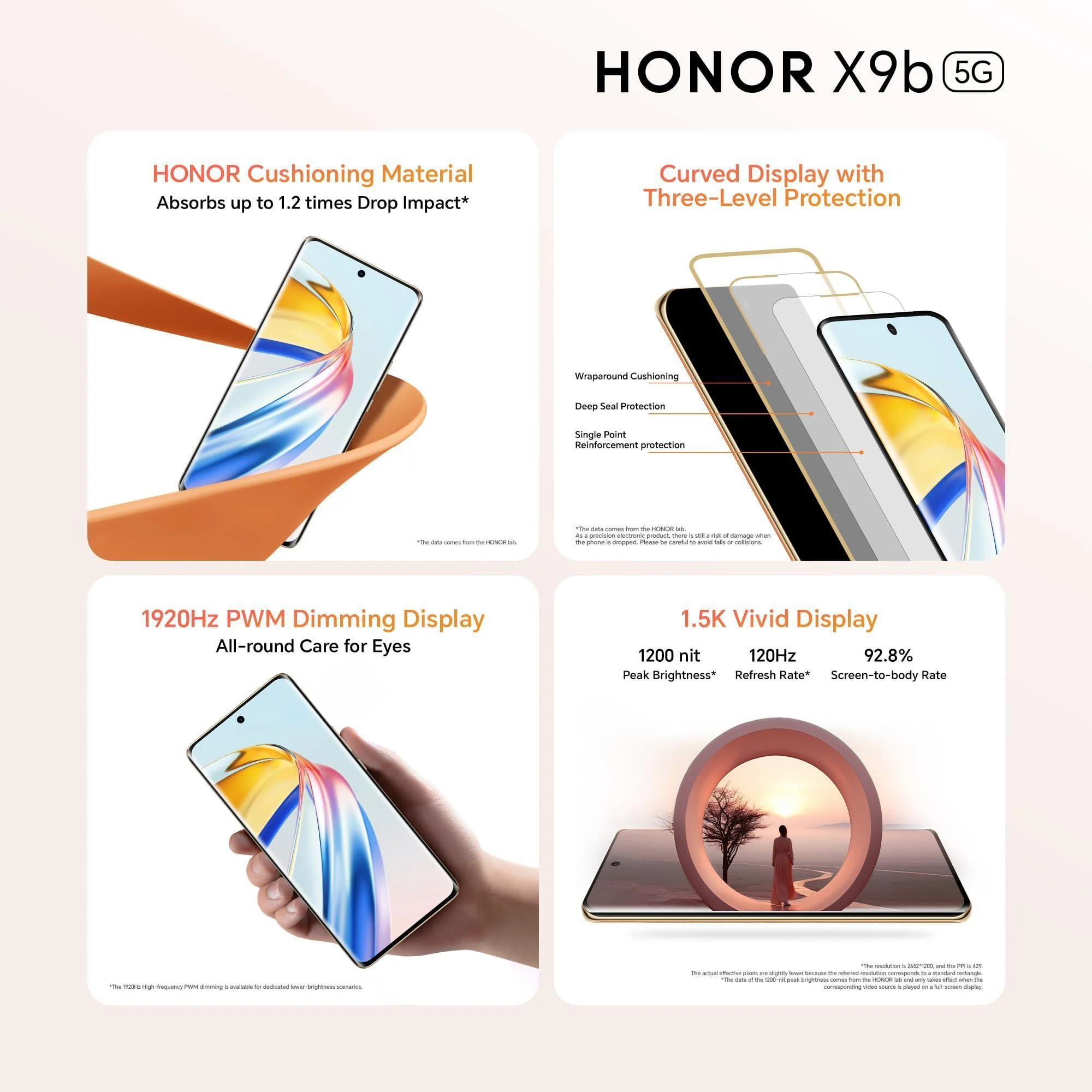 HONOR X9b 5G (Sunrise Orange, 8GB + 256GB) | India's First Ultra-Bounce Anti-Drop Curved AMOLED Display Refurbished - Image 4