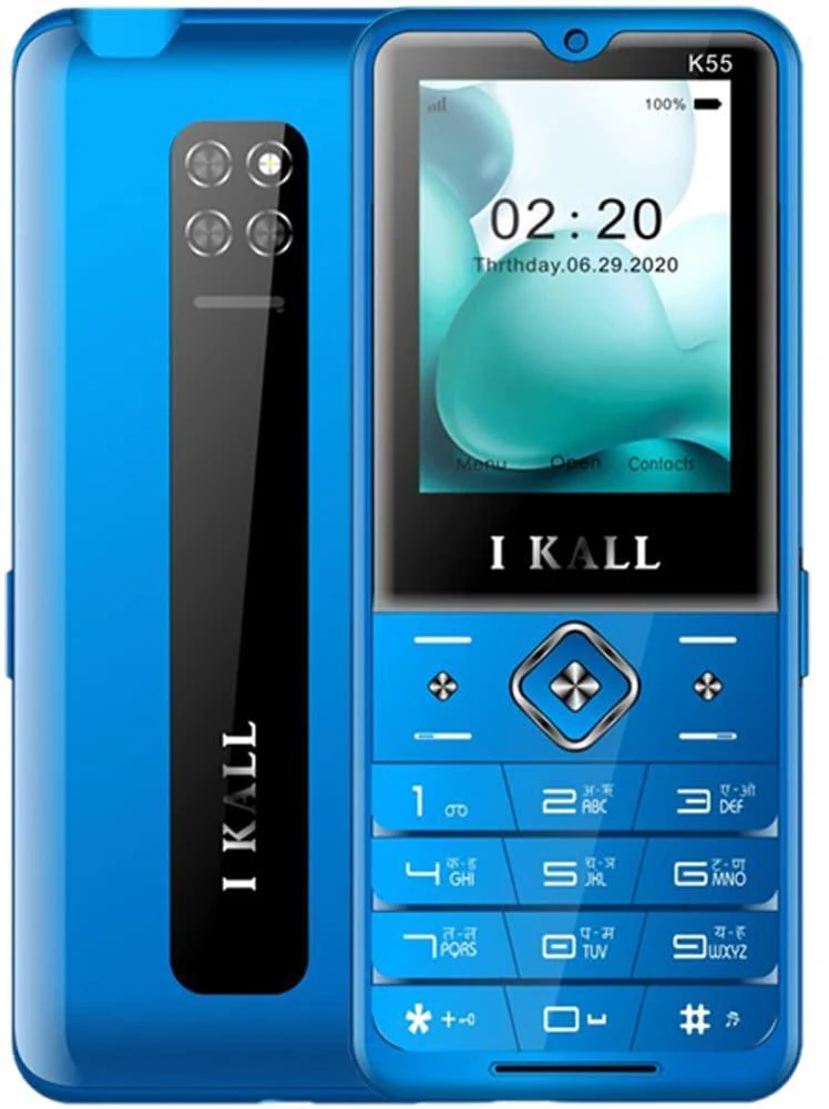 IKALL K55 Keypad Mobile with Big Battery (2.4 Inch Display, Strong Torch) (Blue)