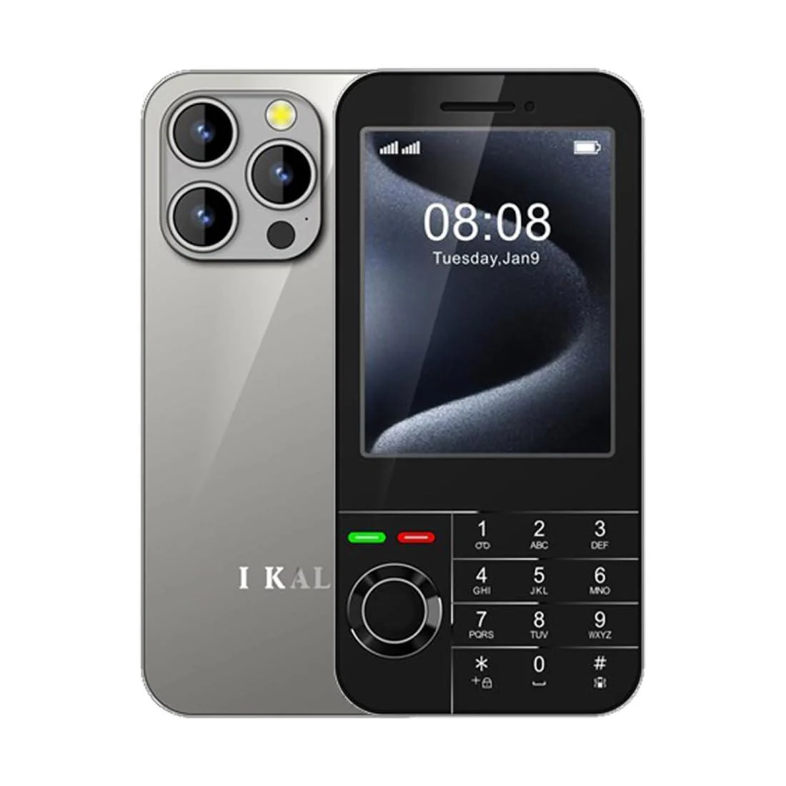 IKALL K999-3.36 inch Big Display with Premium Back Design, Type-C Charging, 2000 mAh Built-in Large Battery, Dual Sim - Silver