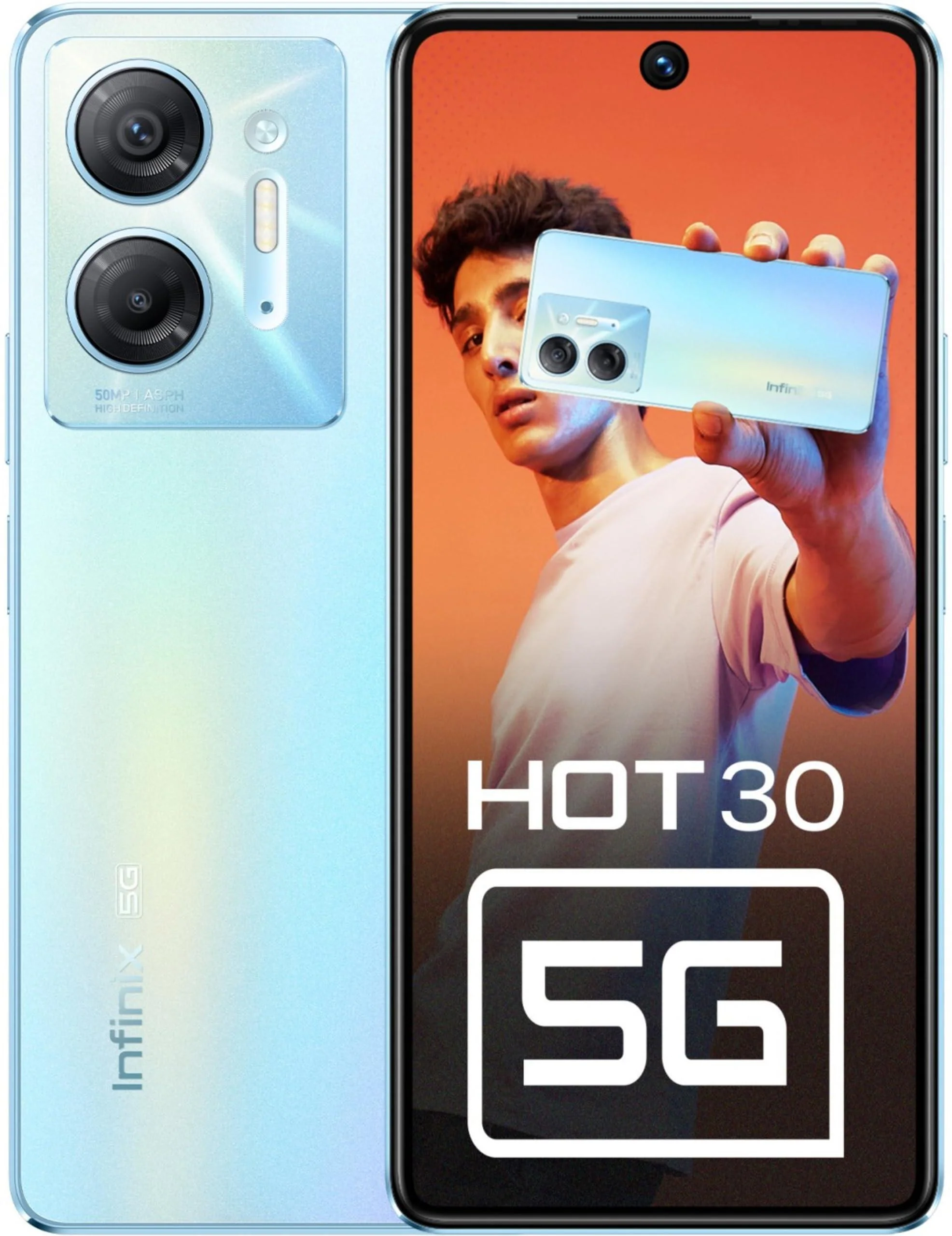 Infinix HOT 30 5G (128 GB) (8 GB RAM) (Aurora Blue) Refurbished
