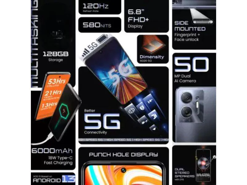 Infinix HOT 30 5G 8GB 128GB Aurora Blue Refurbished - Image 6