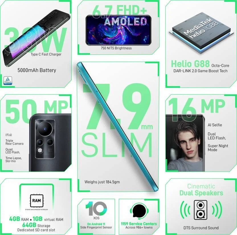 Infinix Note 11 (Celestial Snow, 64 GB) (4 GB RAM) Refurbished - Image 2