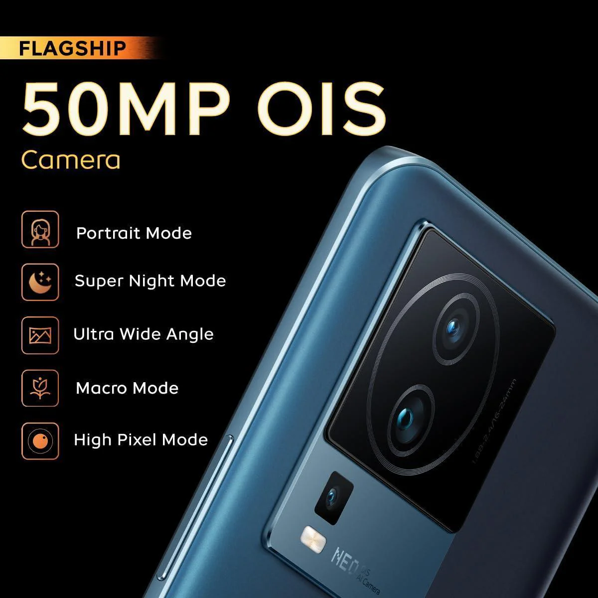 iQOO Neo 7 Pro 5G (Dark Storm, 8Gb Ram, 128Gb Storage) | Snapdragon 8+ Gen 1 | Independent Gaming Chip | Flagship 50Mp Ois Camera | Ag Glass Design, Orange - Image 4