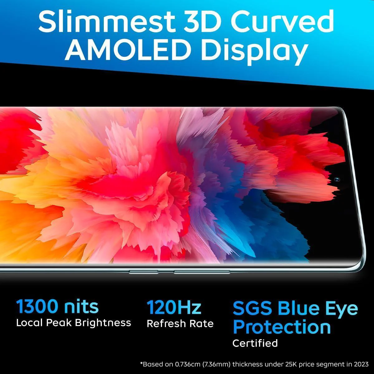 iQOO Z7 Pro 5G (Blue Lagoon, 8GB RAM, 128GB Storage) | 3D Curved AMOLED Display | 4nm MediaTek Dimesity 7200 5G Processor | 64MP Aura Light OIS Camera | Segment's Slimmest & Lightest Smartphone - Image 3