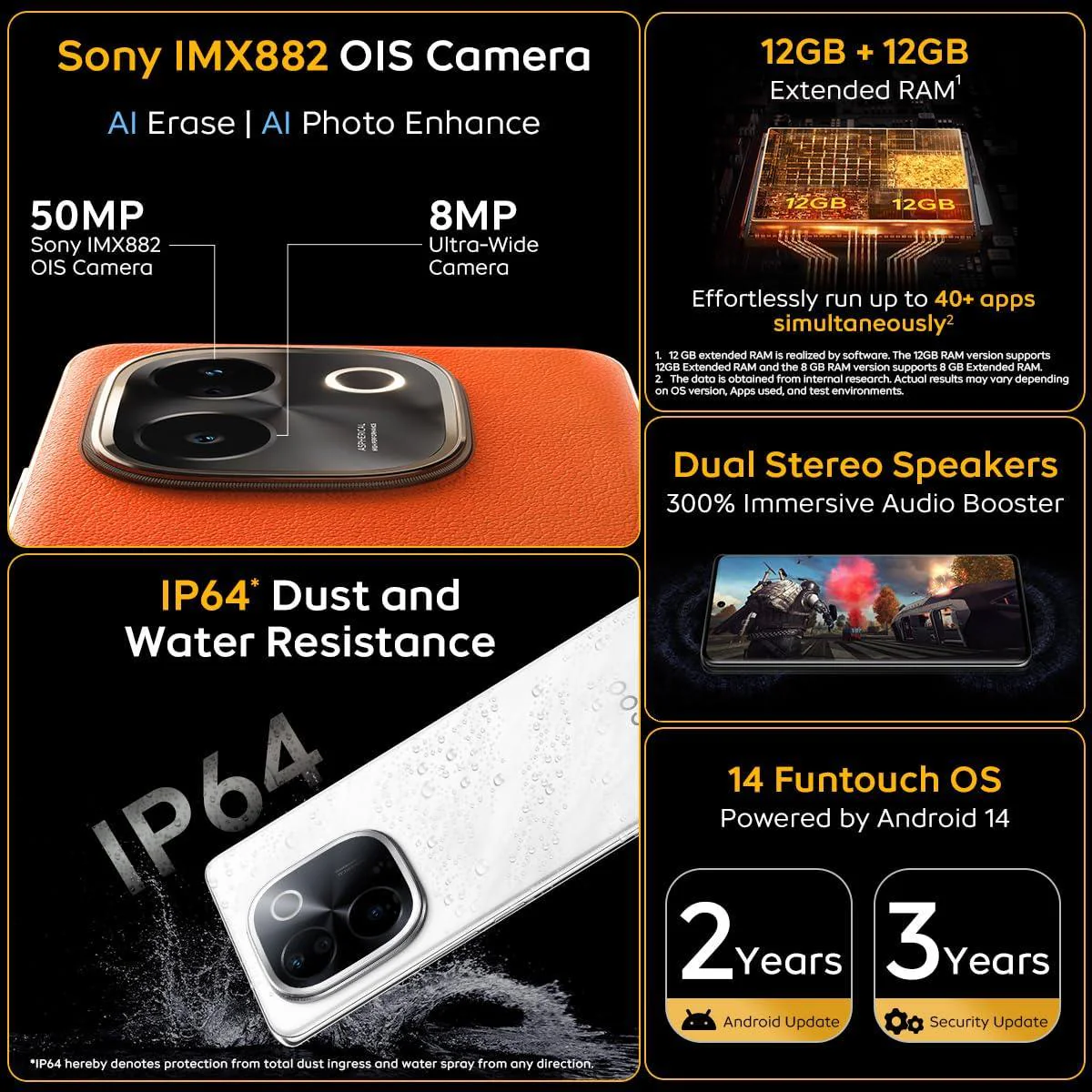 iQOO Z9s Pro 5G (Flamboyant Orange, 8GB RAM, 128GB Storage) | Snapdragon 7 Gen 3 Processor Used - Image 3