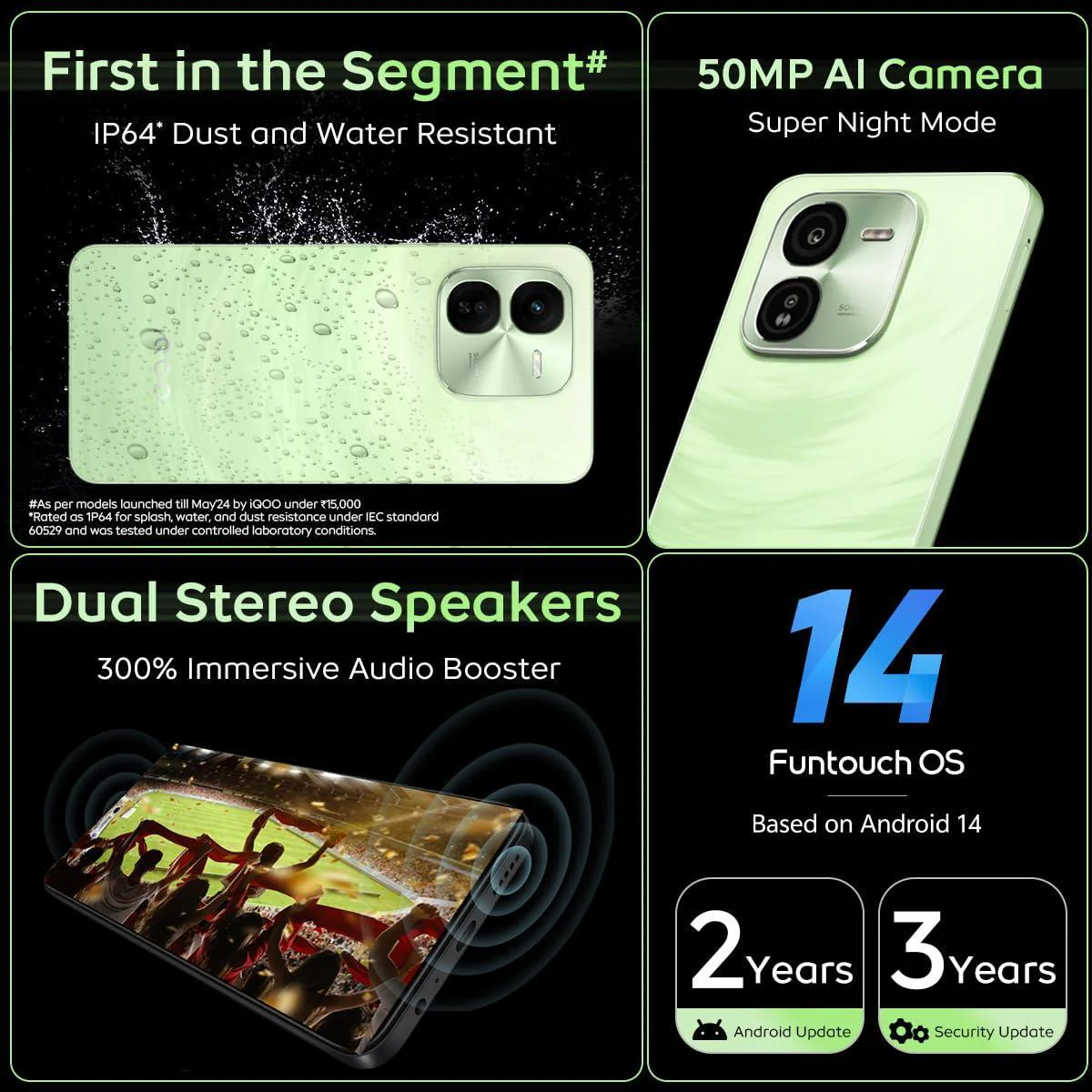 iQOO Z9x 5G (Tornado Green, 6GB RAM, 128GB Storage) Refurbished - Image 3