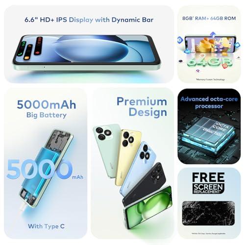 itel A50|6.6" HD+ Display with Dynamic Bar| 3GB RAM +64GB ROM, Upto 8GB RAM Used - Image 5