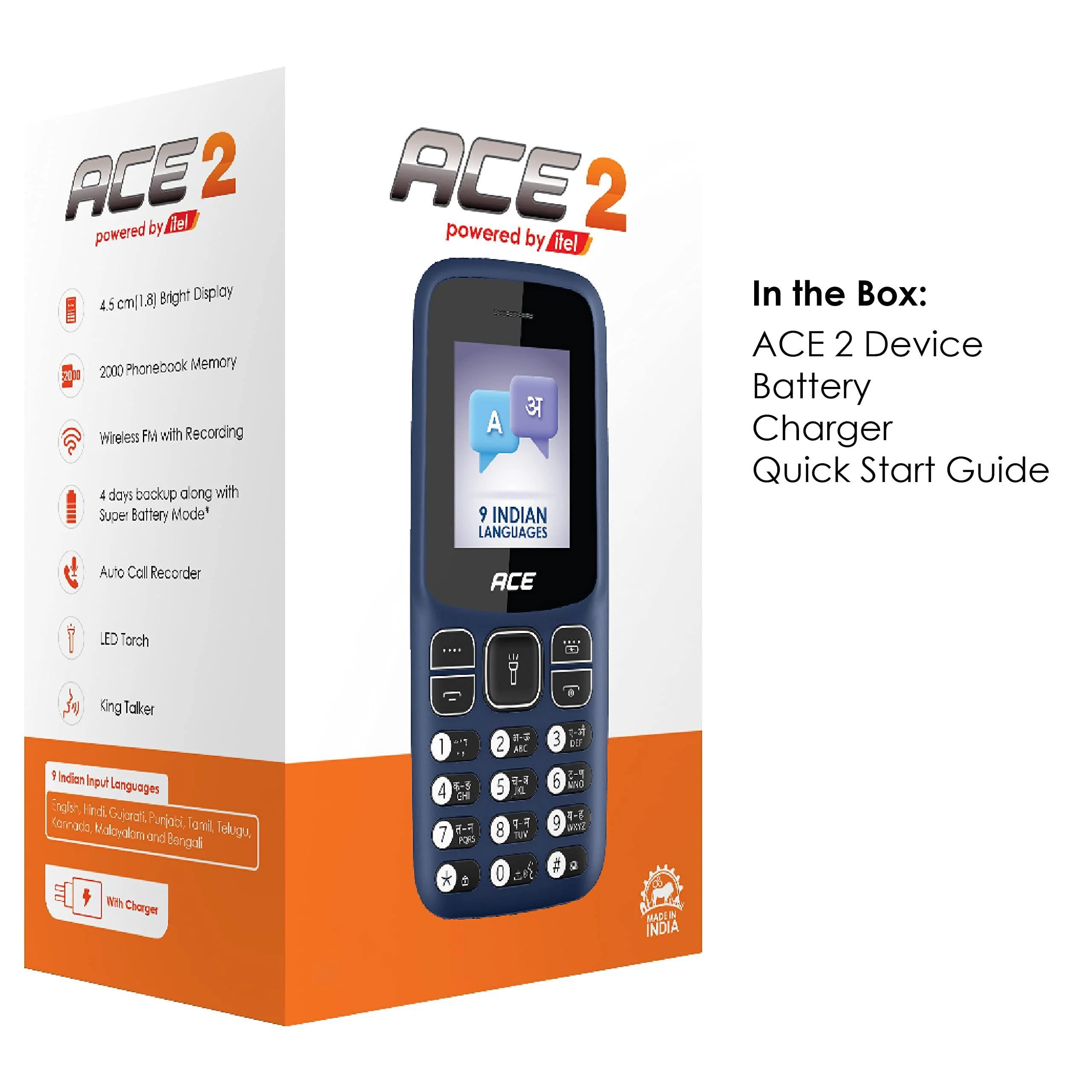Itel Ace2 Comes with 1.8" Display Size, 1000 mAh Battery, Bluetooth with Kingtalker Refurbished - Image 2