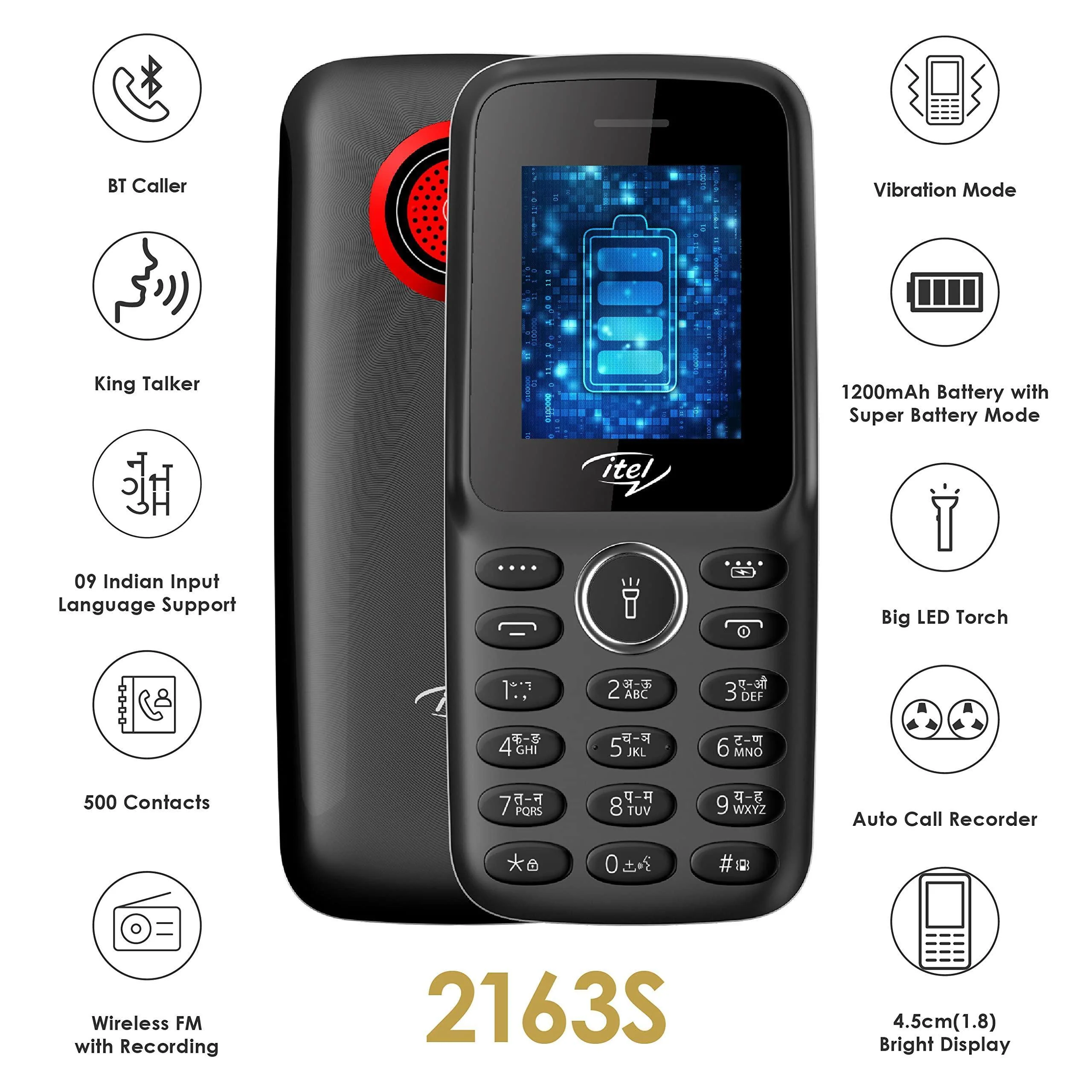 itel it2163s (4.5cm, 1200mAh, BT Caller, Kingtalker Refurbished - Image 7