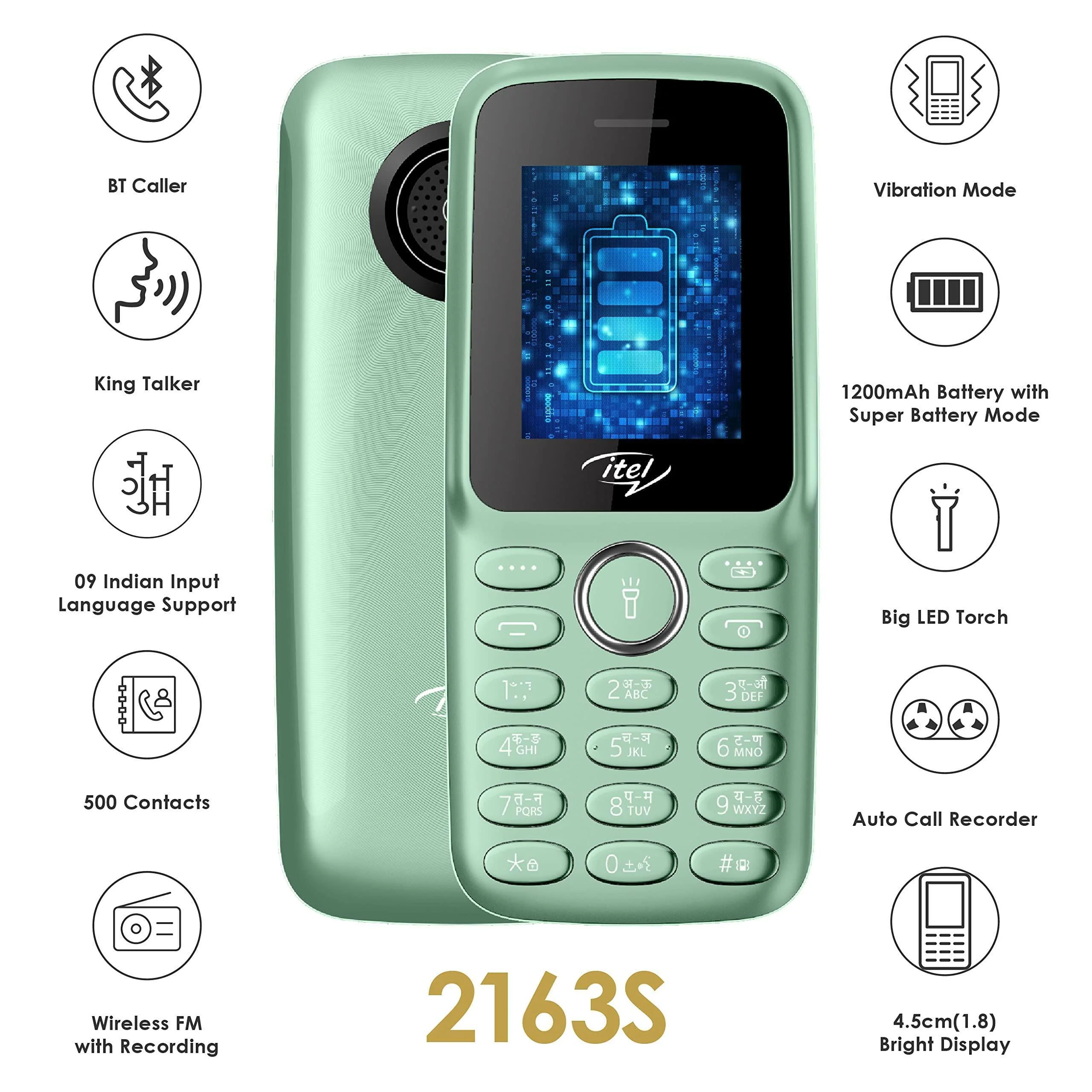 itel it2163s (4.5cm, 1200mAh, BT Caller, Kingtalker Refurbished - Image 7
