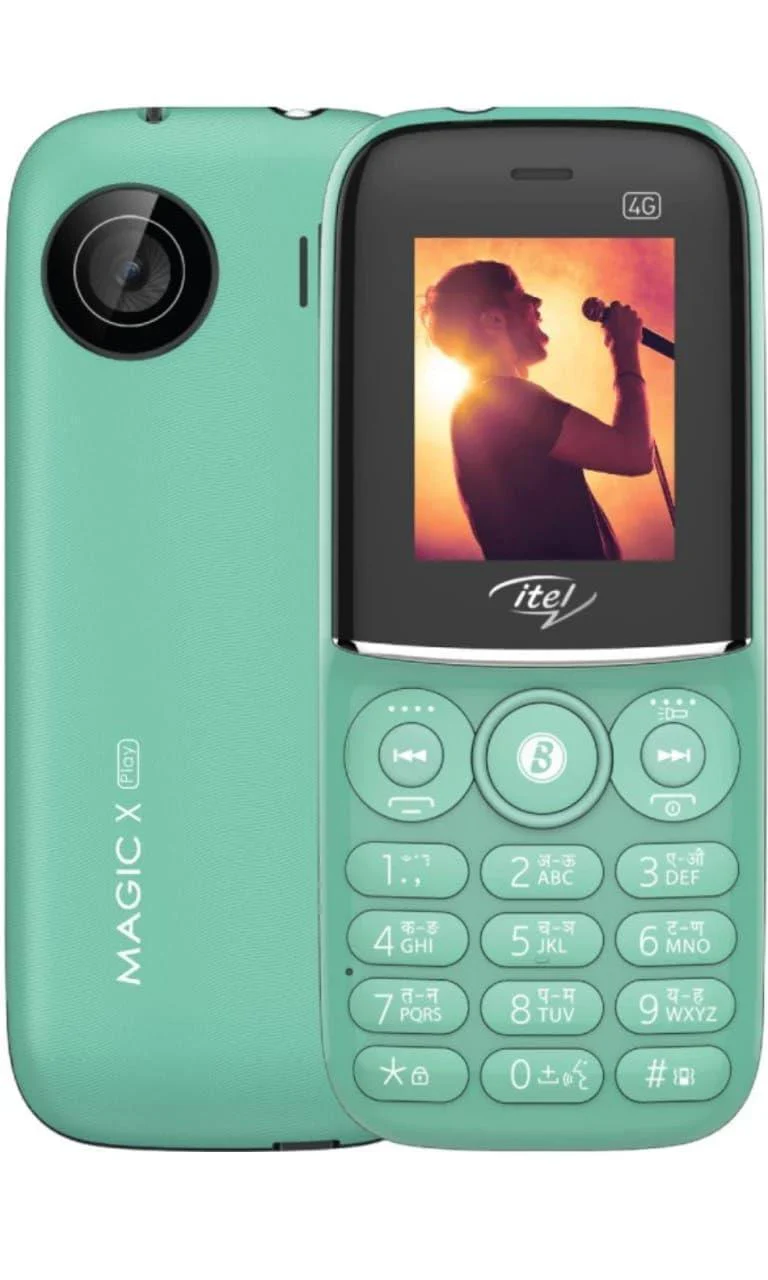 Itel MagicX Play 4G, 4G Volte Enabled Basic Keypad Mobile Phone, 48 MB RAM | 128 MB ROM 4.57 cm 1900 mAh Battery (Light Green)