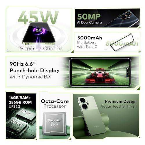 itel P55+ 4G | Upto 16GB RAM with Memory Fusion & 256GB ROM| 50MP AI Dual Rear Camera & 8MP Front Camera| 45W Charger with 5000 mAh Battery | Dynamic Bar|UFS 2.2| Royal Green - Image 5