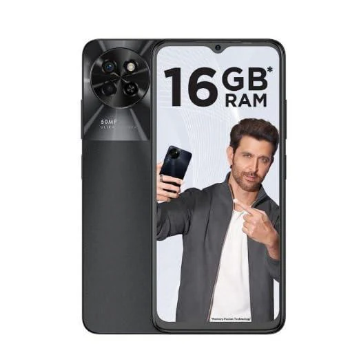 itel S23 4GB RAM + 128GB ROM, Up to 8GB RAM with Memory Fusion | 50MP AI Dual Rear Camera | 5000mAh Battery with Type-C Charging - Starry Black