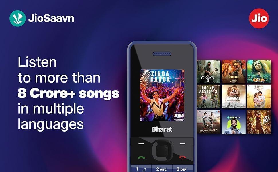 JioBharat V2 4G Phone with JioCinema, JioSaavn, Pay (UPI), Long Lasting Battery, LED Torch, Digital Camera Refurbished - Image 4