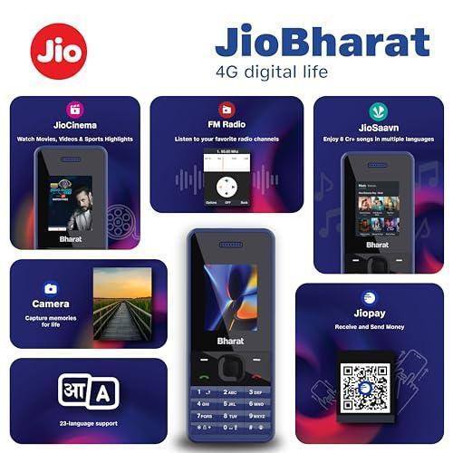 JioBharat V2 4G Phone with JioCinema, JioSaavn, Pay (UPI), Long Lasting Battery, LED Torch, Digital Camera Refurbished - Image 4