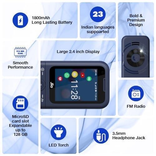 JioPhone Prima 4G Keypad Phone with Premium Design, YouTube, Whatsapp, JioTV, JioCinema, JioSaavn, JioPay(UPI) Refurbished - Image 6