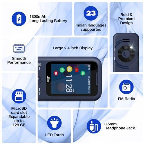 JioPhone Prima 4G Keypad Phone with Premium Design, YouTube, Whatsapp, JioTV, JioCinema, JioSaavn, JioPay(UPI) Refurbished - Image 7
