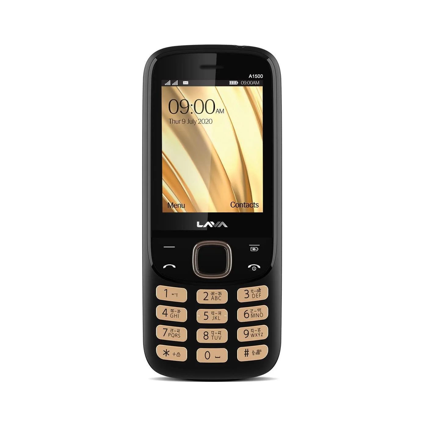Lava A1500 (Black Gold), Dual Sim Keypad Mobile with 2.4" Big Display, 6 Days Battery Backup, VGA Camera & Military Grade Certified Strong Body