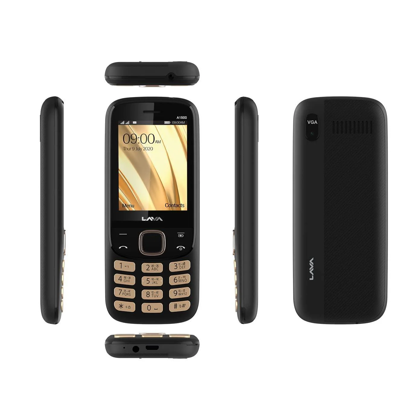 Lava A1500 (Black Gold), Dual Sim Keypad Mobile with 2.4" Big Display, 6 Days Battery Backup, VGA Camera & Military Grade Certified Strong Body - Image 2