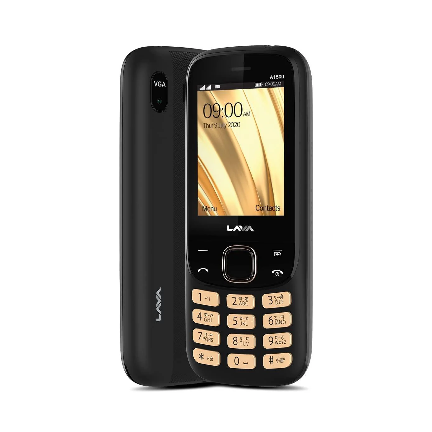 Lava A1500 (Black Gold), Dual Sim Keypad Mobile with 2.4" Big Display, 6 Days Battery Backup, VGA Camera & Military Grade Certified Strong Body - Image 3