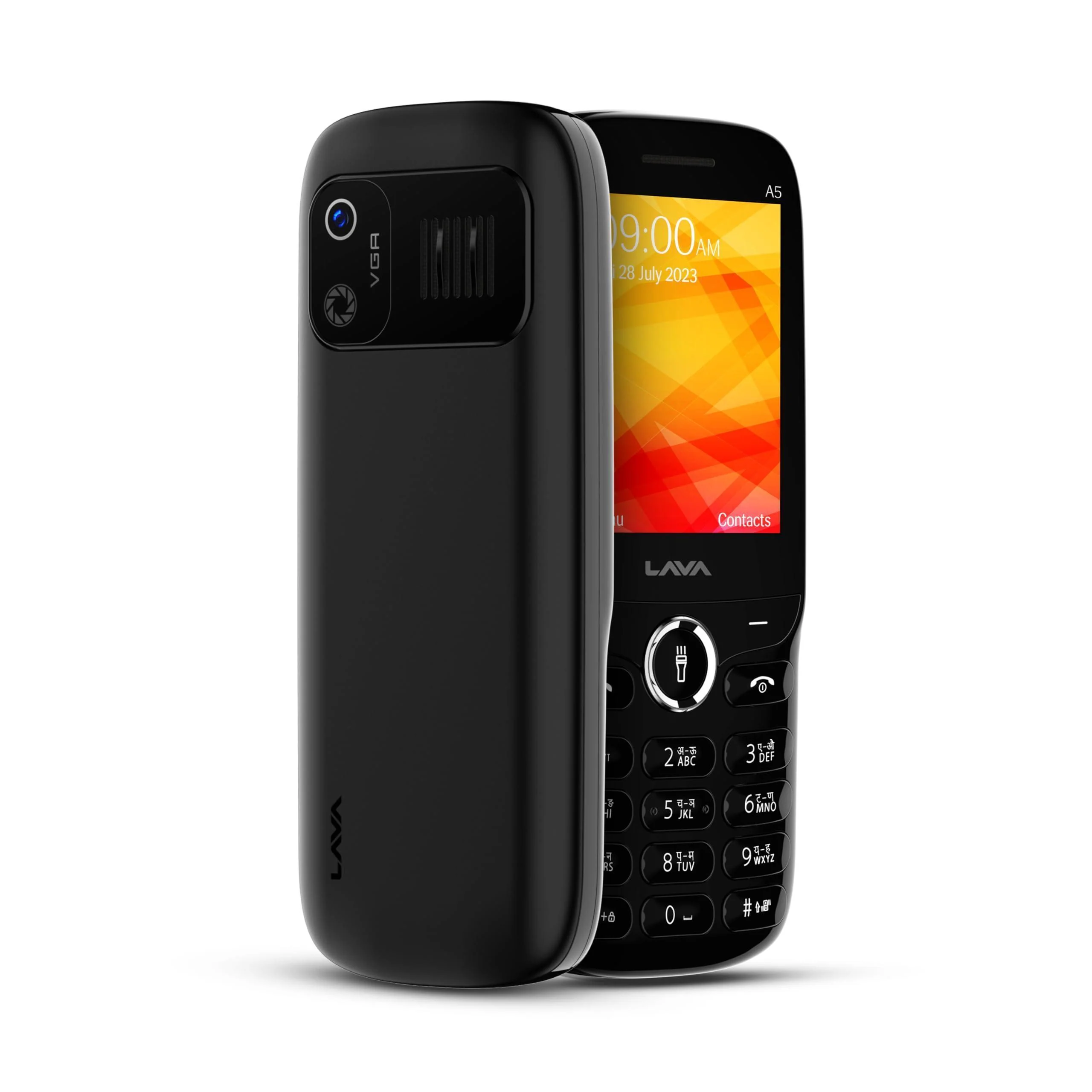 Lava A5 Stylish ID with Dirt Resistant P+Rkeypad, 1000mAh Battery, Auto Call Recording, Digital Camera, Number Talker, Powerful Speaker (Black) - Image 3