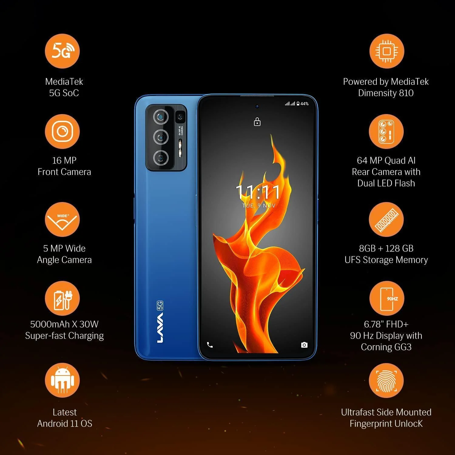 Lava Agni 5G |64 MP AI Quad Camera| (8GB RAM/128 GB ROM)| 5000 mAh Battery Used - Image 5