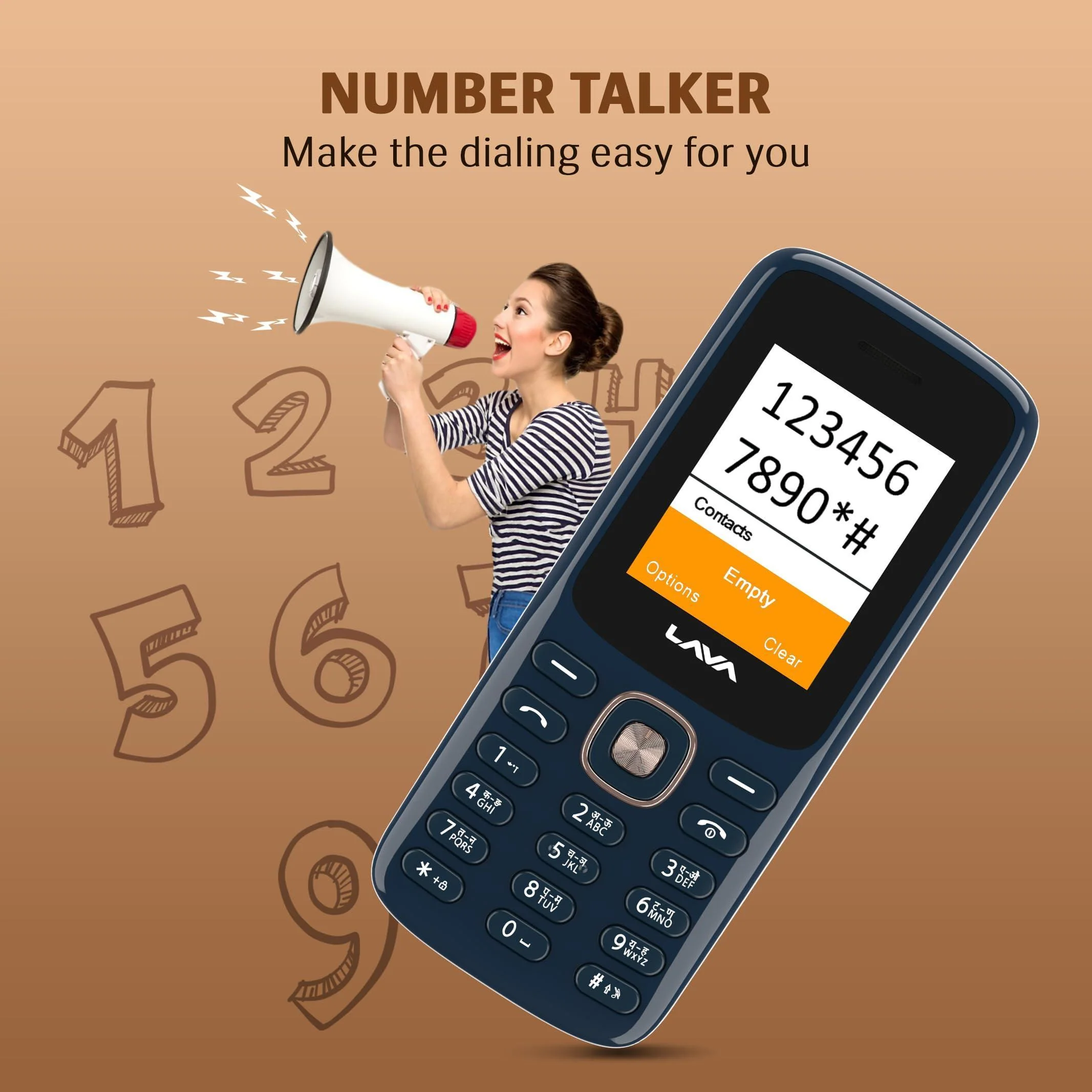 Lava All-New A1 Copper Keypad Mobile Phone with Long Lasting Smart AI Battery | 1.77inch Display | Bluetooth Support Refurbished - Image 3
