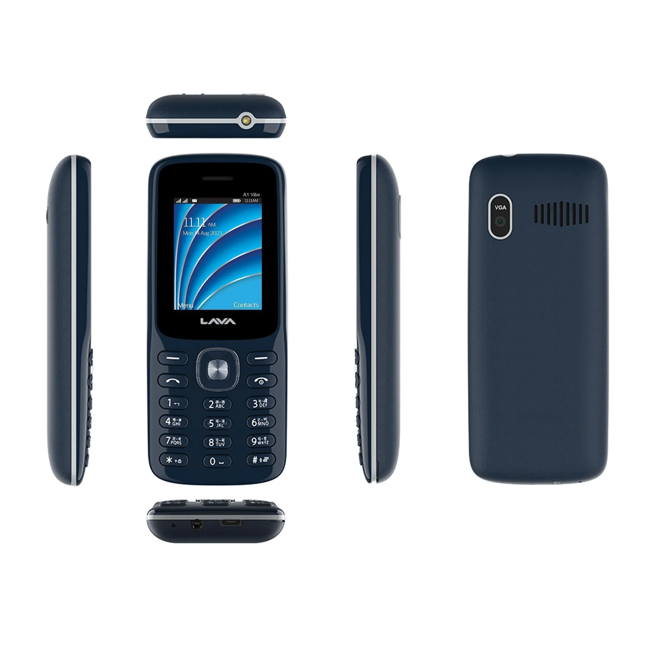 Lava All-New A1 Vibe Keypad Phone with Long Lasting Smart AI Battery, 1.77inch Display, 32 GB Expandable Memory, Bluetooth Support, Military Grade Certified | Blue Silver - Image 5