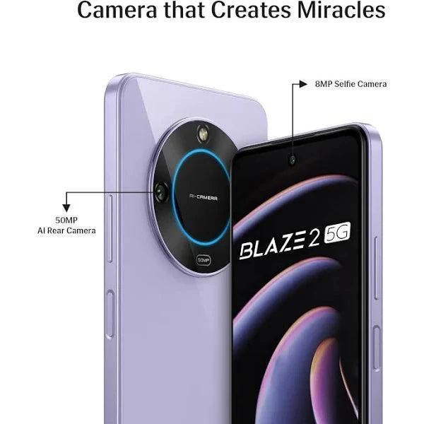 Lava Blaze 2 5G (Glass Lavender, 6GB RAM, 128GB Storage)| Stunning Ring Light| 50 MP AI Camera |5000 mAh Battery| Upto 12 GB Expandable RAM - Image 6