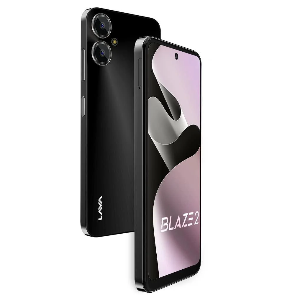 Lava Blaze 2 (6 GB RAM, UFS 2.2 128GB Storage) - Glass Black|18W Fast Charger|Side Fingerprint Sensor| 5000 mAh Battery| 6.5 inch(16.5cm) HD+ Punch Hole Display| Upto 11GB Expandable RAM - Image 2