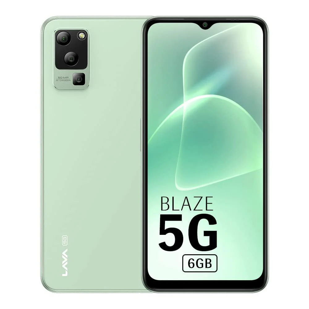 Lava Blaze 5G (Glass Green, 6GB RAM, UFS 2.2 128GB Storage) | 5G Ready | 50MP AI Triple Camera