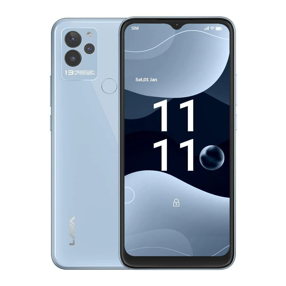 Lava Blaze NXT(Glass Blue, 4GB RAM, 64GB Storage)| 2.3 Ghz Octa Core Helio G37 Refurbished
