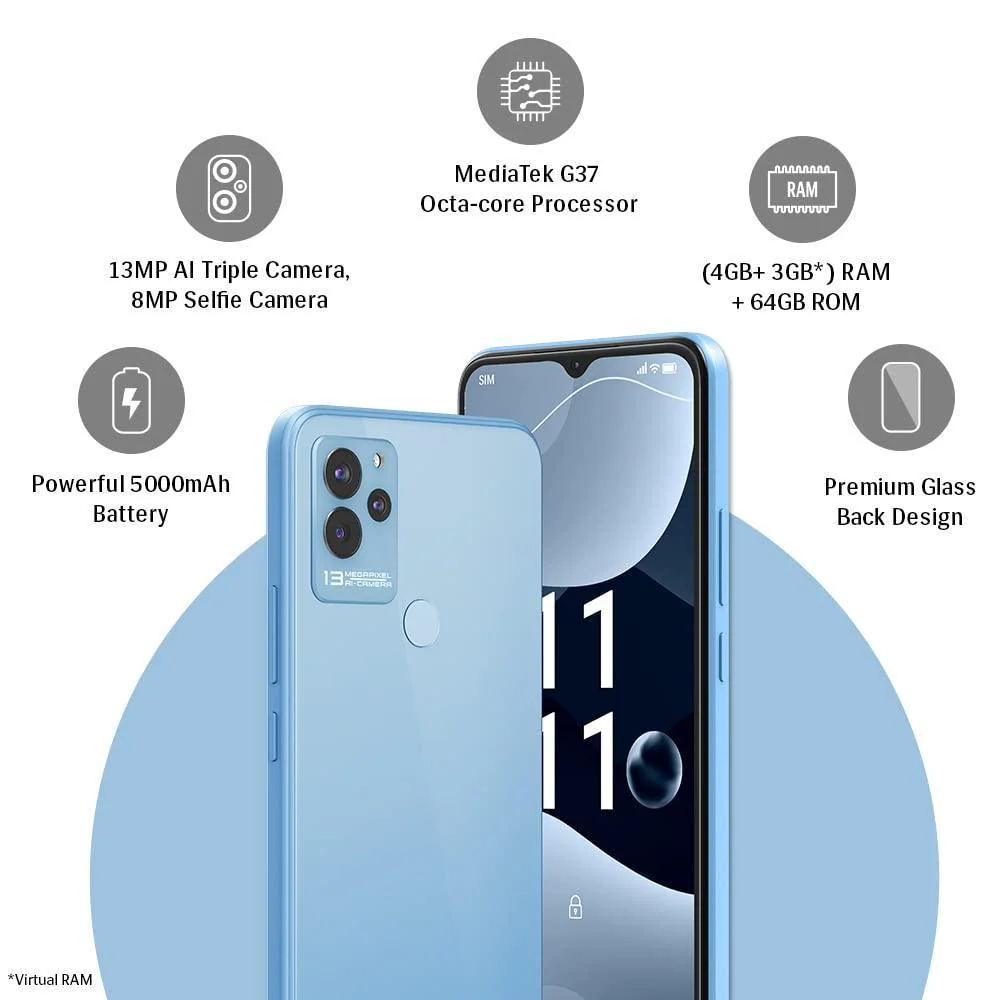 Lava Blaze NXT(Glass Blue, 4GB RAM, 64GB Storage)| 2.3 Ghz Octa Core Helio G37 Refurbished - Image 7