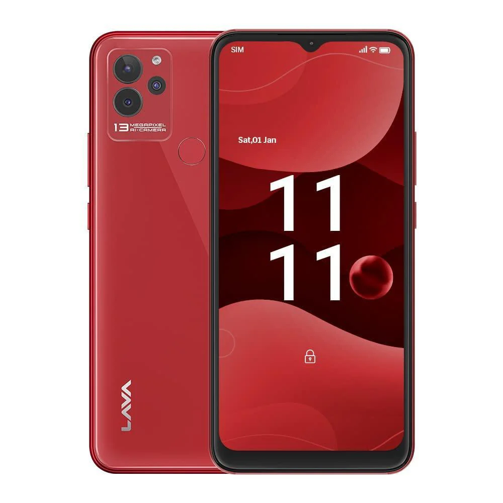 Lava Blaze NXT(Glass Red, 4GB RAM, 64GB Storage)| 2.3 Ghz Octa Core Helio G37 Refurbished