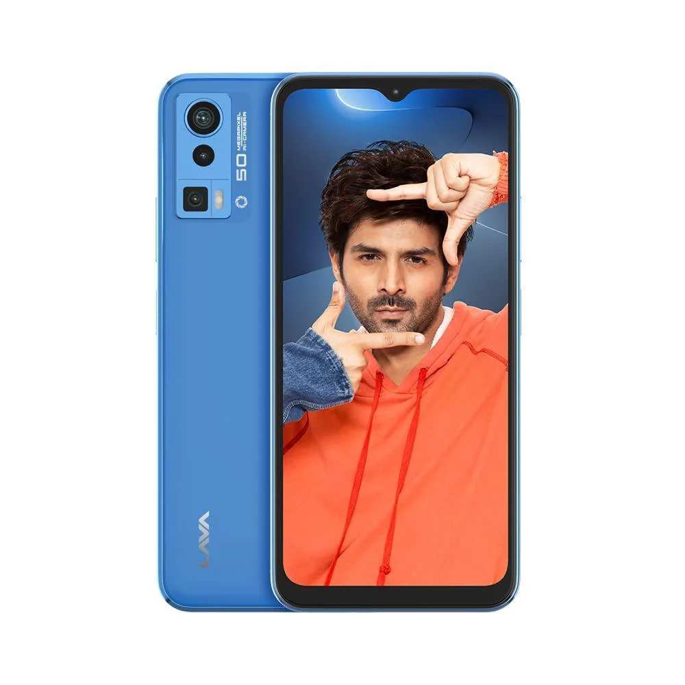 Lava Blaze Pro (Glass Blue, 4GB RAM, 64GB Storage)| 50 MP AI Triple Camera| 2.3 Ghz Octa Core MTK Helio G37 Refurbished