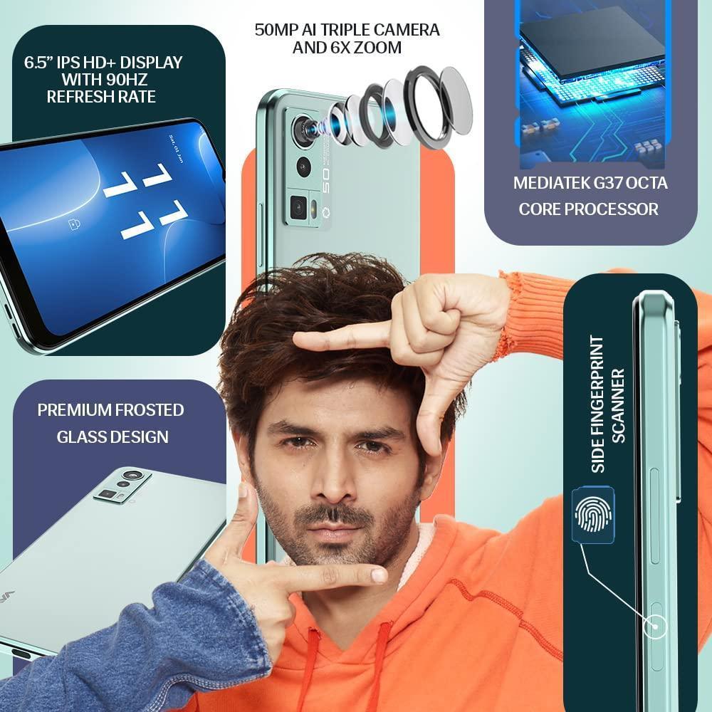 Lava Blaze Pro (Glass Green, 4GB RAM, 64GB Storage)| 50 MP AI Triple Camera| 2.3 Ghz Octa Core MTK Helio G37 |Side Fingerprint Sensor| Upto 7GB Expandable RAM - Image 6