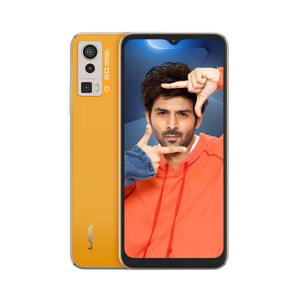 Lava Blaze Pro (Glass Orange, 4GB RAM, 64GB Storage)| 50 MP AI Triple Camera|Preowned