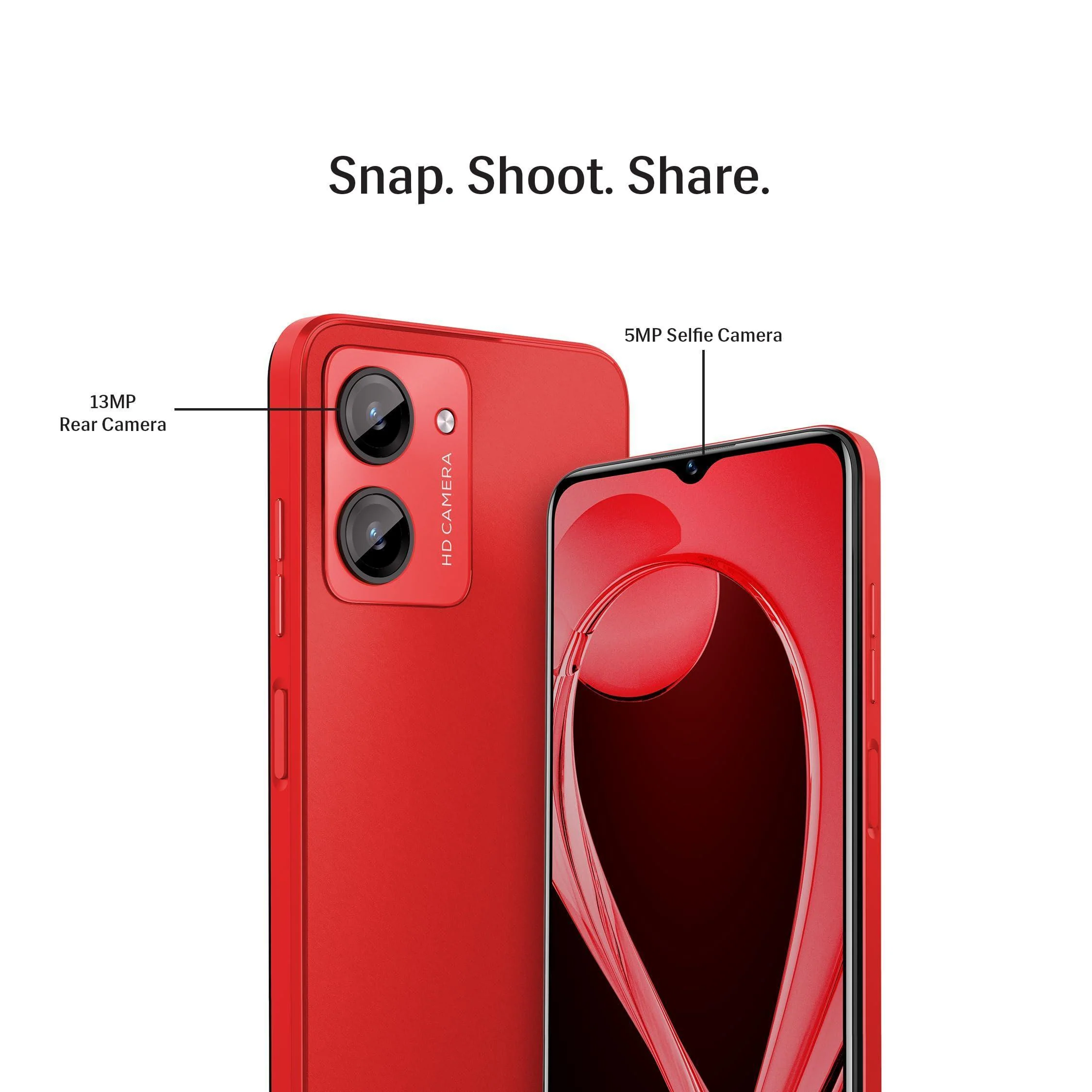 Lava O1 (Luxe Red, 4GB RAM, 64GB Storage) | 18W Fast Charging | Octa Core Unisoc T606 | 13 MP AI Dual Camera | 5000 mAh Battery | Upto 7GB Expandable RAM | Fingerprint Sensor - Image 3