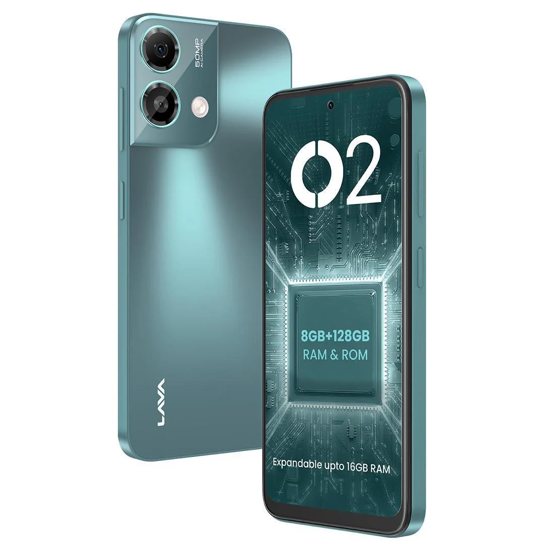 Lava O2 (Imperial Green, 8GB RAM, UFS 2.2 128GB Storage) |AG Glass Back|T616 Octacore Processor|18W Fast Charging|6.5 inch 90Hz Punch Hole Display|50MP AI Dual Camera|Upto 16GB Expandable RAM - Image 4