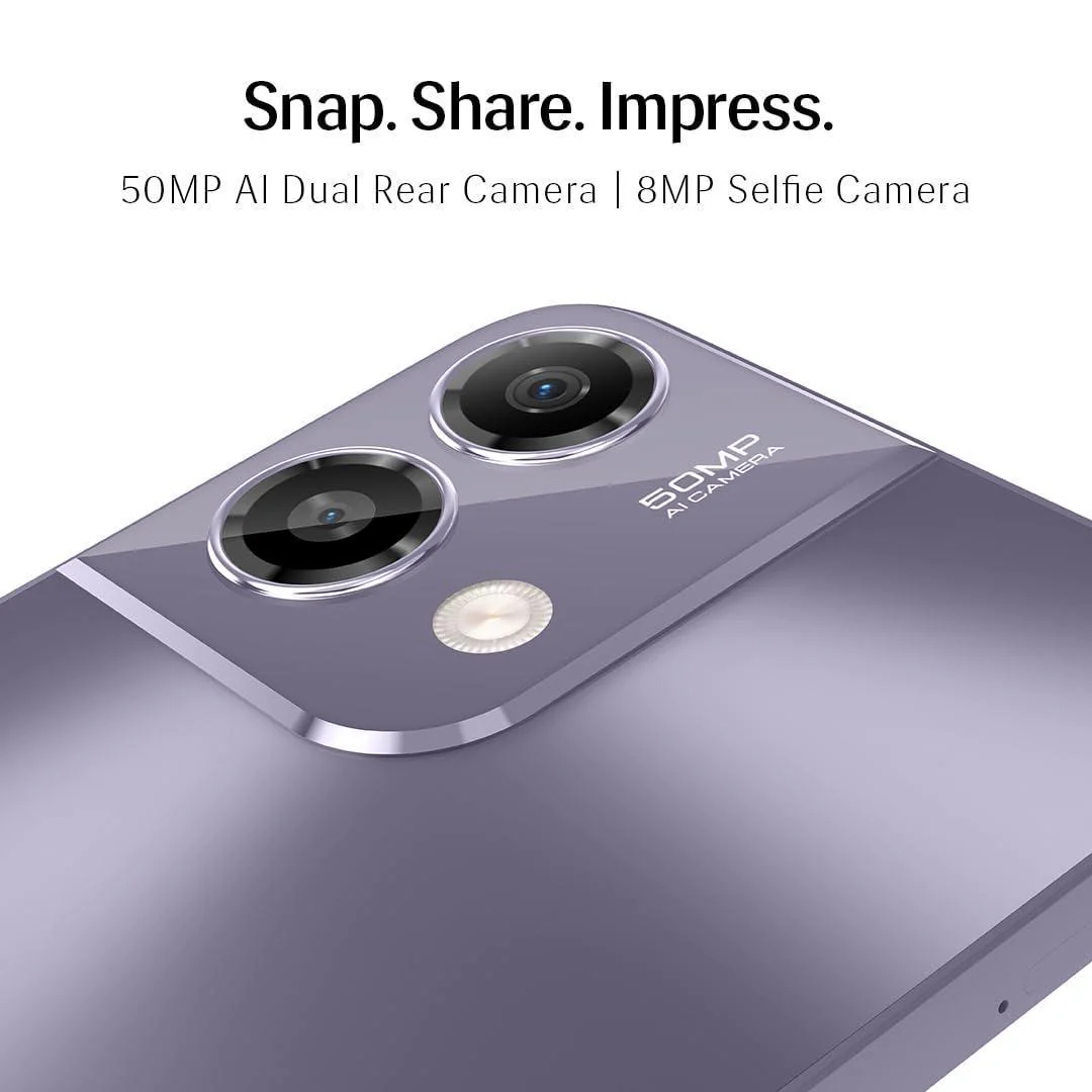 Lava O2 (Majestic Purple, 8GB RAM, UFS 2.2 128GB Storage) |AG Glass Back|T616 Octacore Processor|18W Fast Charging|6.5 inch 90Hz Punch Hole Display|50MP AI Dual Camera|Upto 16GB Expandable RAM - Image 2