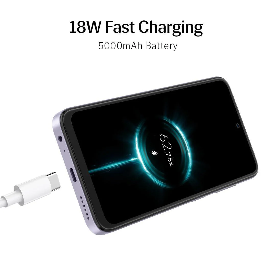 Lava O2 (Majestic Purple, 8GB RAM, UFS 2.2 128GB Storage) |AG Glass Back|T616 Octacore Processor|18W Fast Charging|6.5 inch 90Hz Punch Hole Display|50MP AI Dual Camera|Upto 16GB Expandable RAM - Image 3
