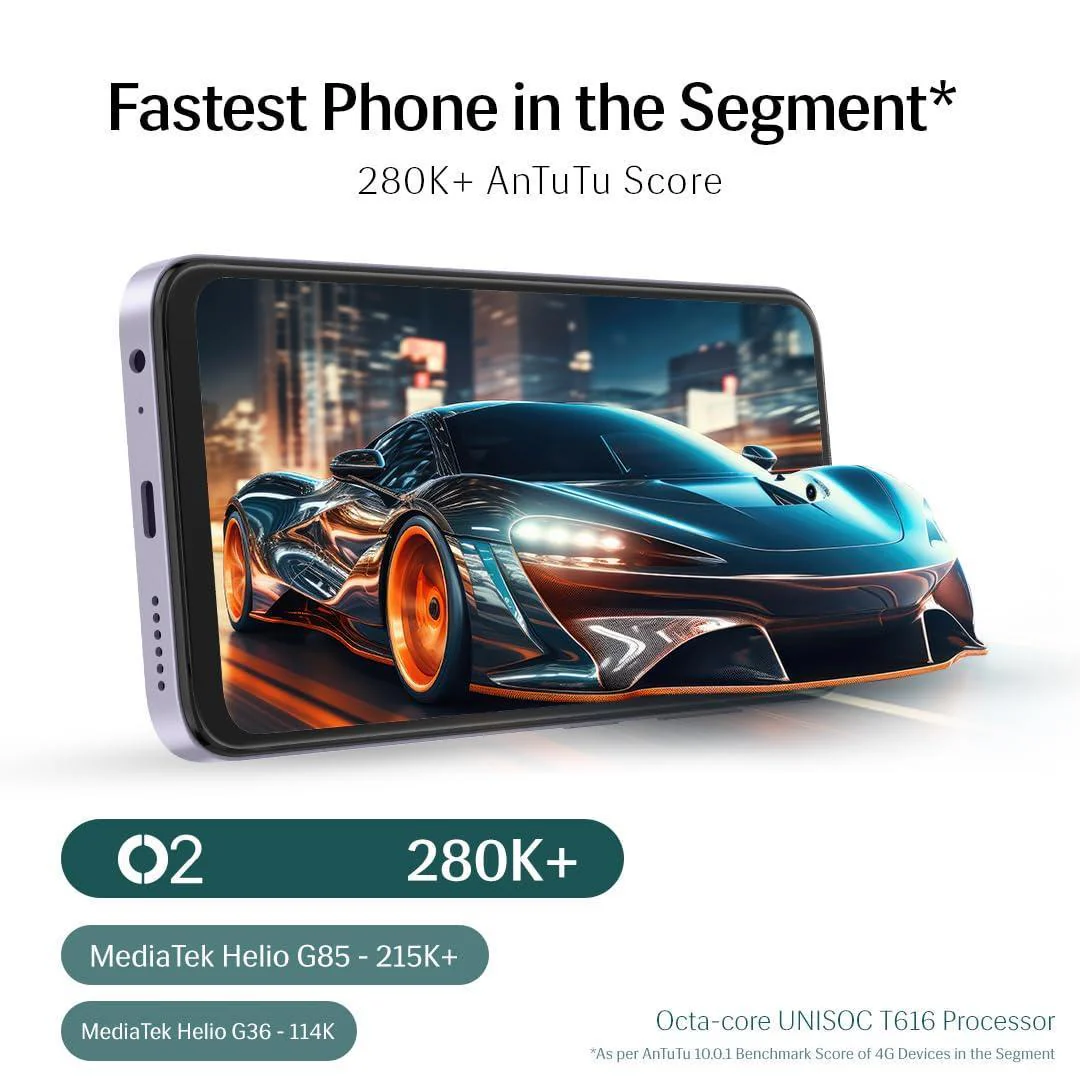 Lava O2 (Majestic Purple, 8GB RAM, UFS 2.2 128GB Storage) |AG Glass Back|T616 Octacore Processor|18W Fast Charging|6.5 inch 90Hz Punch Hole Display|50MP AI Dual Camera|Upto 16GB Expandable RAM - Image 5