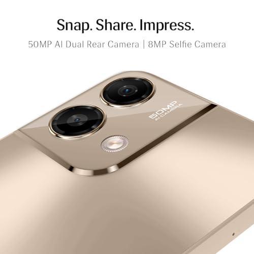 Lava O2 (Royal Gold, 8GB RAM, UFS 2.2 128GB Storage) |AG Glass Back|T616 Octacore Processor|18W Fast Charging|6.5 inch 90Hz Punch Hole Display|50MP AI Dual Camera|Upto 16GB Expandable RAM - Image 2