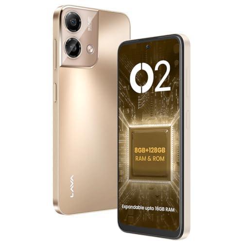 Lava O2 (Royal Gold, 8GB RAM, UFS 2.2 128GB Storage) |AG Glass Back|T616 Octacore Processor|18W Fast Charging|6.5 inch 90Hz Punch Hole Display|50MP AI Dual Camera|Upto 16GB Expandable RAM - Image 4