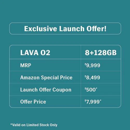 Lava O2 (Royal Gold, 8GB RAM, UFS 2.2 128GB Storage) |AG Glass Back|T616 Octacore Processor|18W Fast Charging|6.5 inch 90Hz Punch Hole Display|50MP AI Dual Camera|Upto 16GB Expandable RAM - Image 7