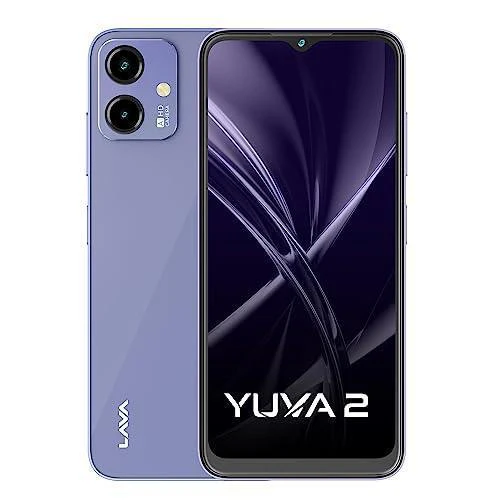 Lava Yuva 2 (3 GB RAM, UFS 2.2 64GB Storage) - Glass Lavender|Unisoc T606 Octa Core processor| 90 Hz Refresh Rate|Side FingerPrint Sensor|13MP Dual AI Camera| 5000 mAh Battery| Upto 6GB Expandable RAM